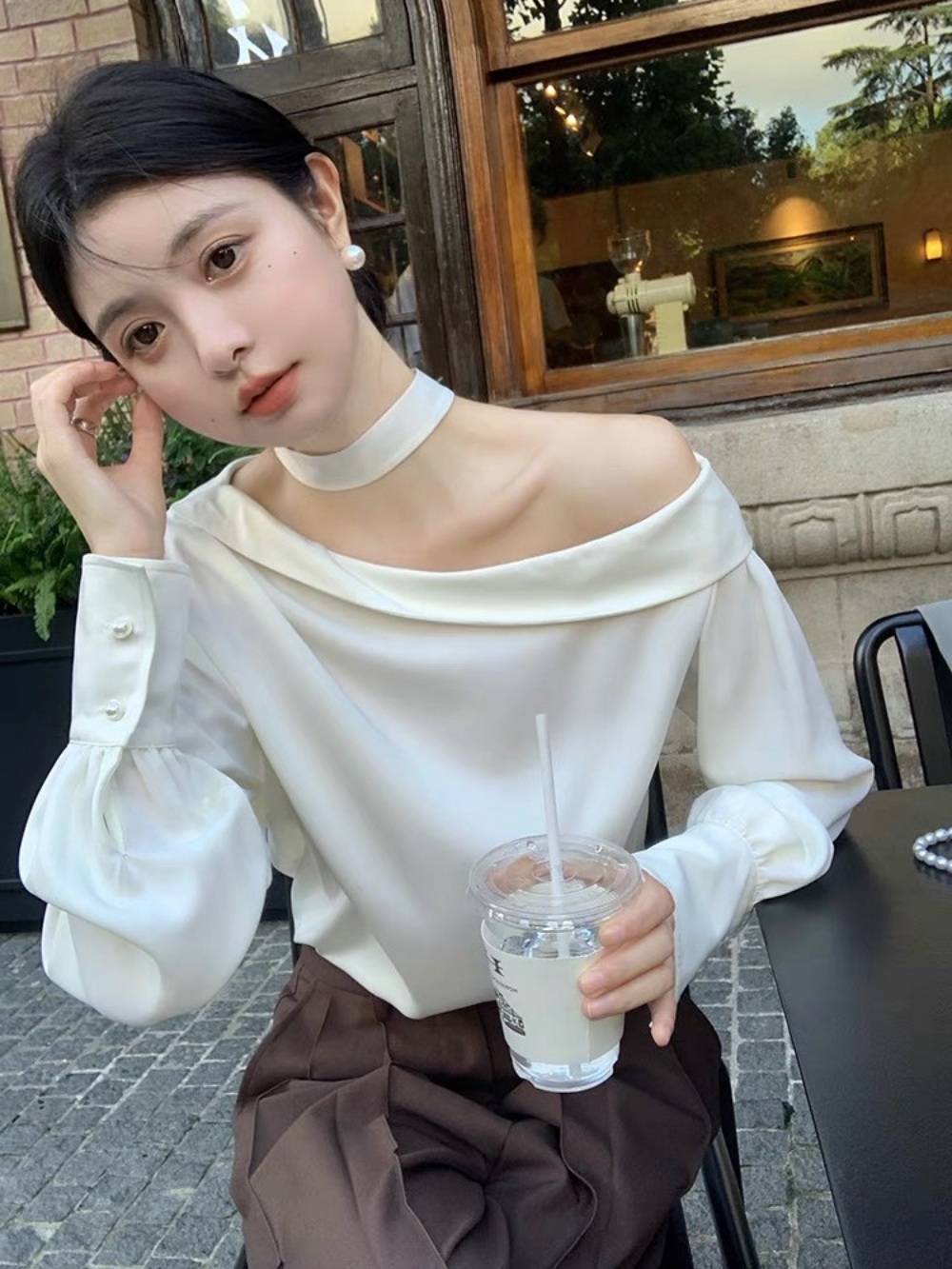 용감무쌍 용수정 42회 임주은 최혜라 오프숄더 블라우스 봄 초커 의상 옷 패션 - 상세 이미지 3