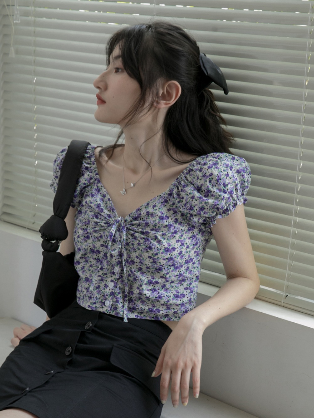 동상이몽2 348회 이현이 크롭 블라우스 셔링 브이넥 의상 옷 패션 - 상세 이미지 2