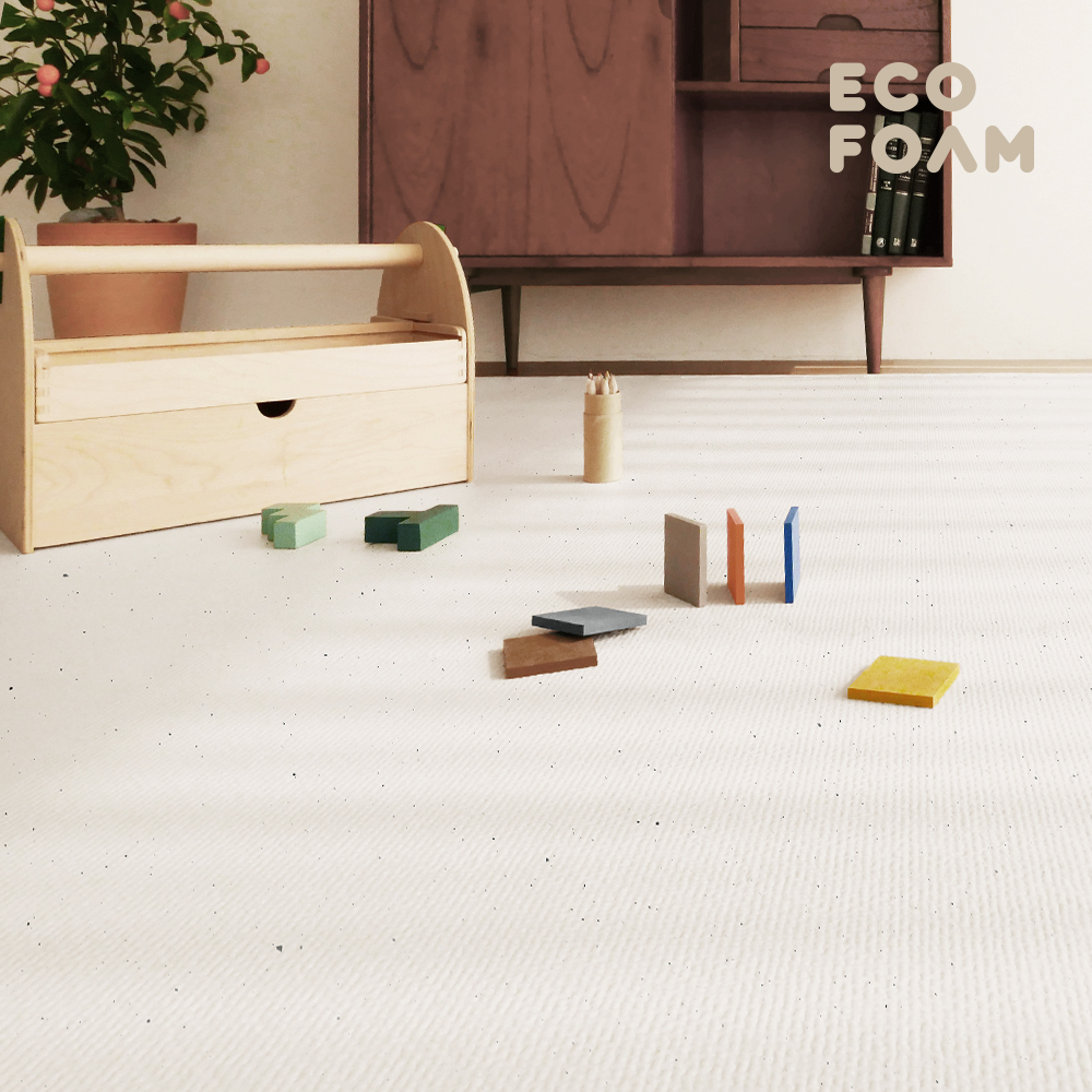 에코폼 층간소음 매트 셀프시공 아기 거실 유아 롤매트 러그 110x100x1.5cm 매트핏 베이지스캐터