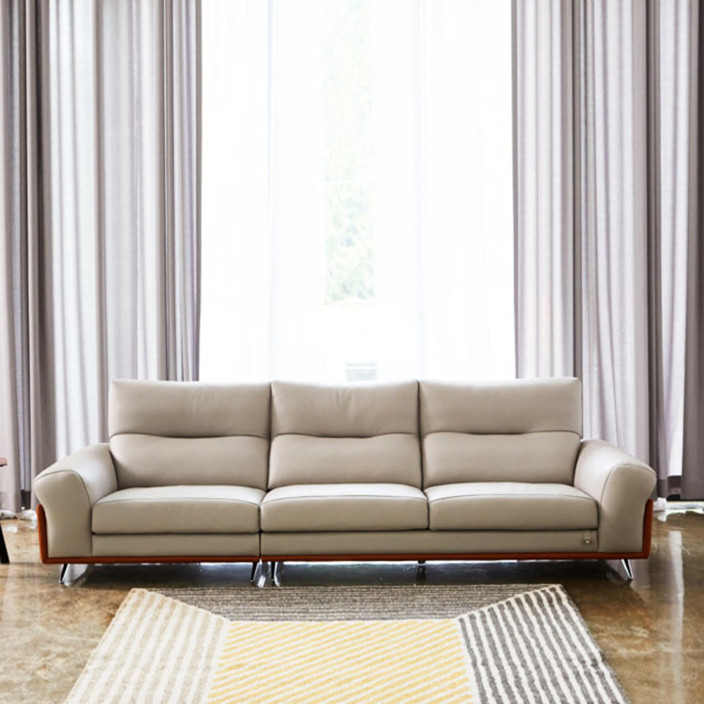 까사홈 아르벨 이태리 천연 통가죽 4인 소파(3+1) 3000mm