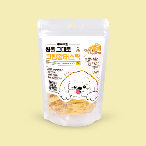 국산 강아지 황태스틱 간식 원물 그대로 저 염 황태스틱 크림치즈, 30g, 1개 - 메인 이미지