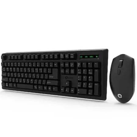 QSENN MK450 무선 키보드 마우스 세트 블랙 키스킨포함