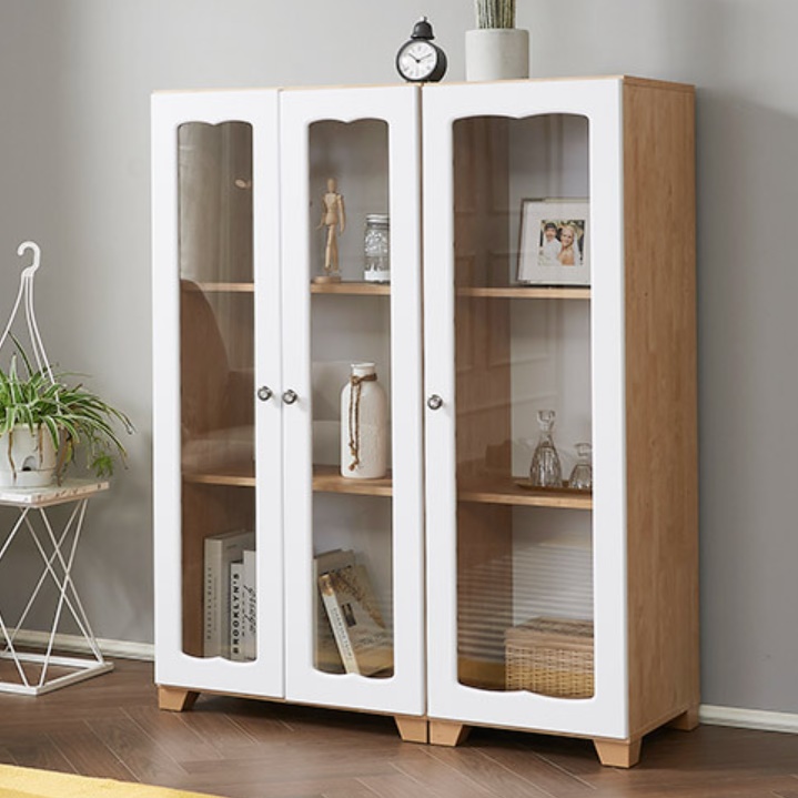 원목 장식장 술장 유리장 유리수납장 담금주 양주 위스키 빈티지 트로피 가방 화이트 장식장