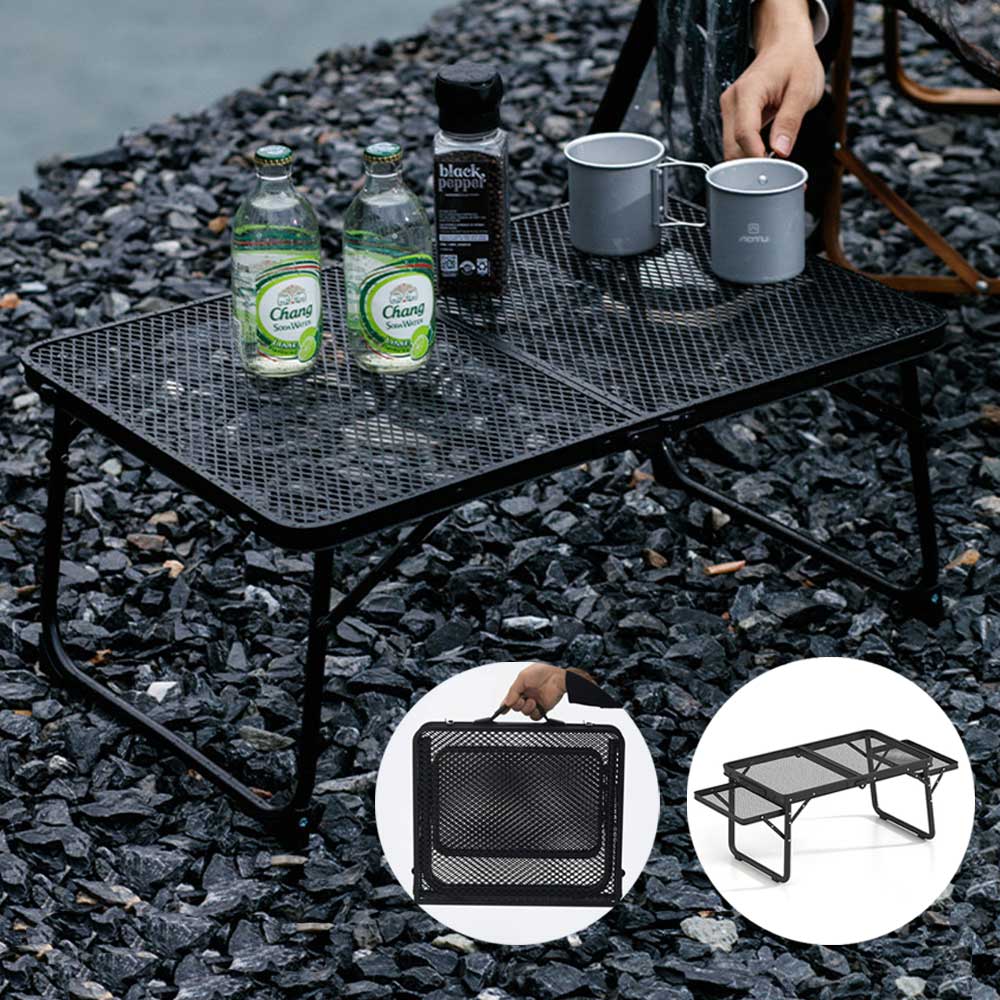 신형 접이식 쿨러테이블 1단형 60CM 캠핑 메쉬 철제 윙 폴딩 피크닉 화목 화로 난로 그릴 책상 차박