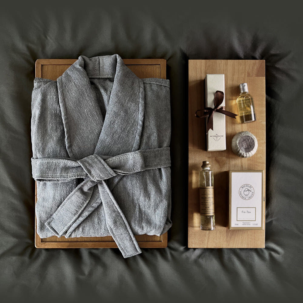 뱀부얀 호텔 샤워가운 바스로브 : 코튼랩