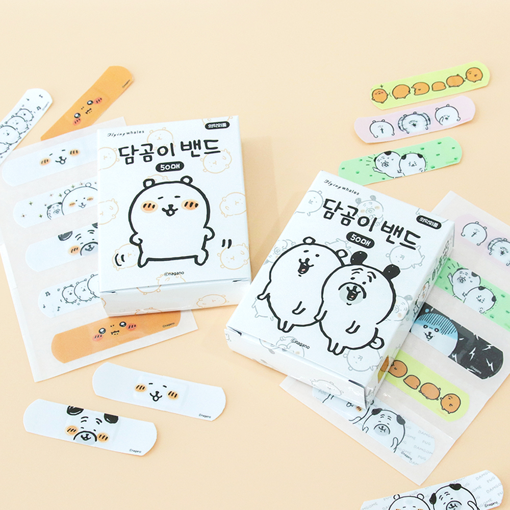 담곰이 밴드 50매 표준형 농담곰 퍼그씨 일회용 반창고 나가노 캐릭터 굿즈 - 상세 이미지 3