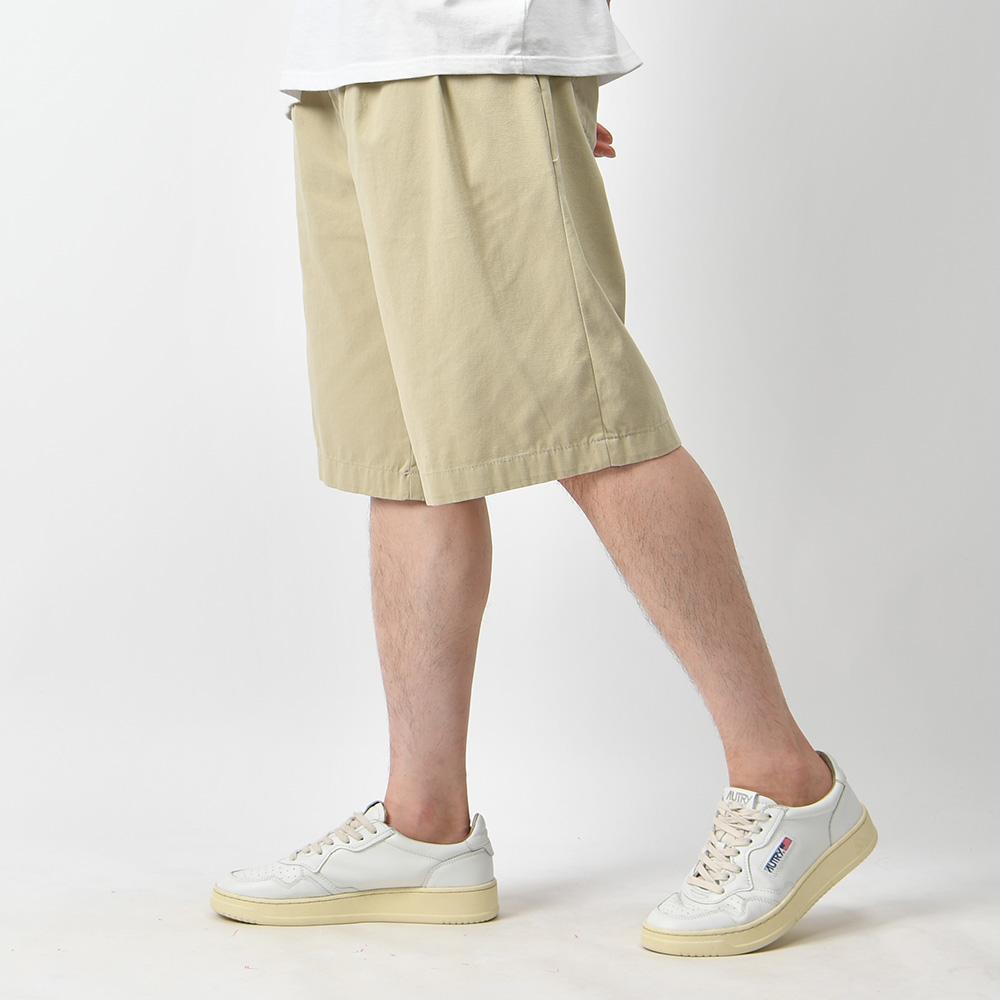 남자 반바지 버뮤다 여름 핀턱 와이드 국내생산 베이지 면 6부 바지 - 상세 이미지 4