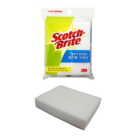 3M 스카치 멜라민 폼 매직 블럭 유성 지우기 클리너 인덕션 매직폼 멜라닌 네임펜리무버 스펀지 만능 청소용 스폰지 블록 크리너 찌든때 묵은때 기름때 패드 청소 세척