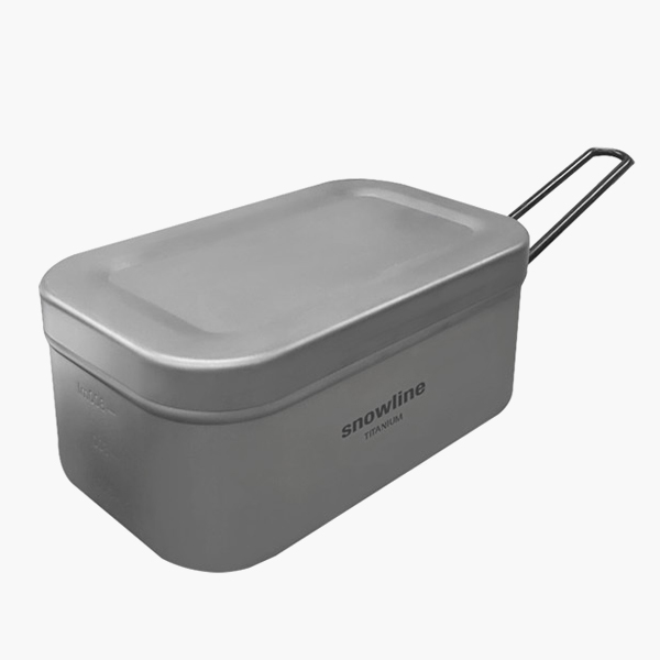 스노우라인 티타늄 손잡이 사각 반합 M 찜망 파우치 세트 백패킹 경량