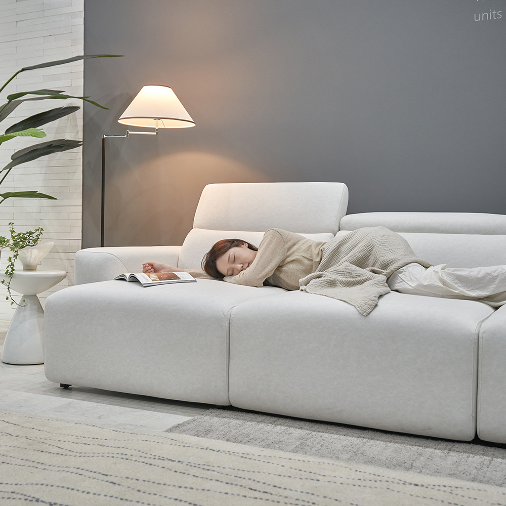 페다 쿠나 에디션 모션 무빙 슬라이딩 리클라이너 아쿠아텍스 패브릭 소파 4인용