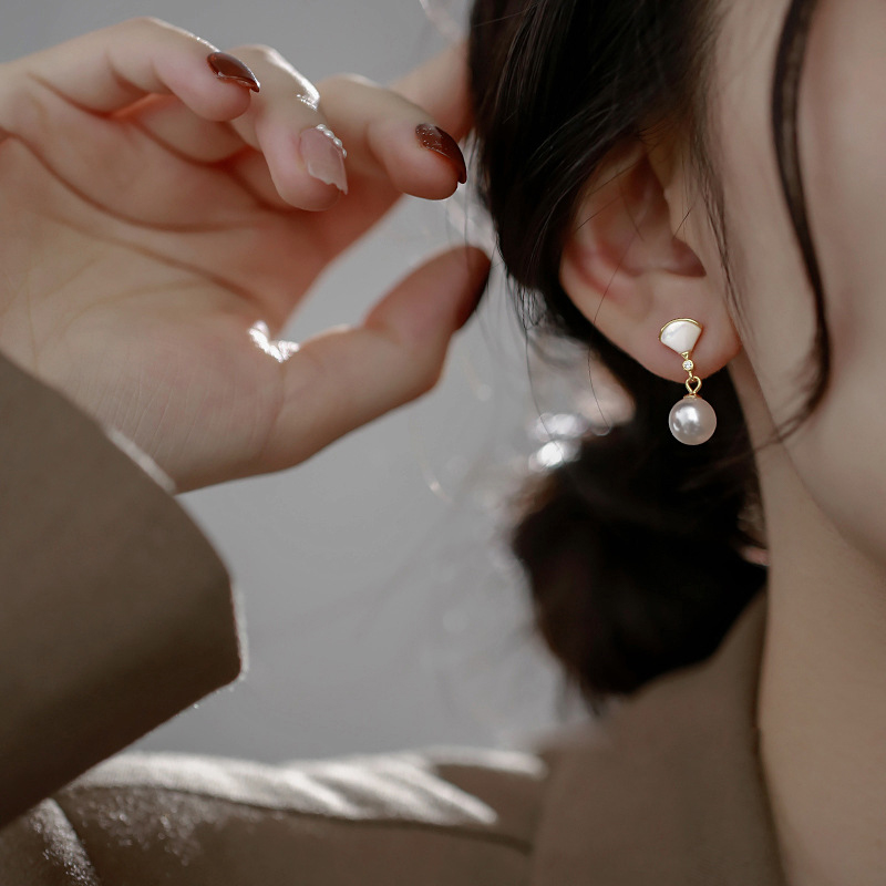 진주 드롭 귀걸이 [골드] N293