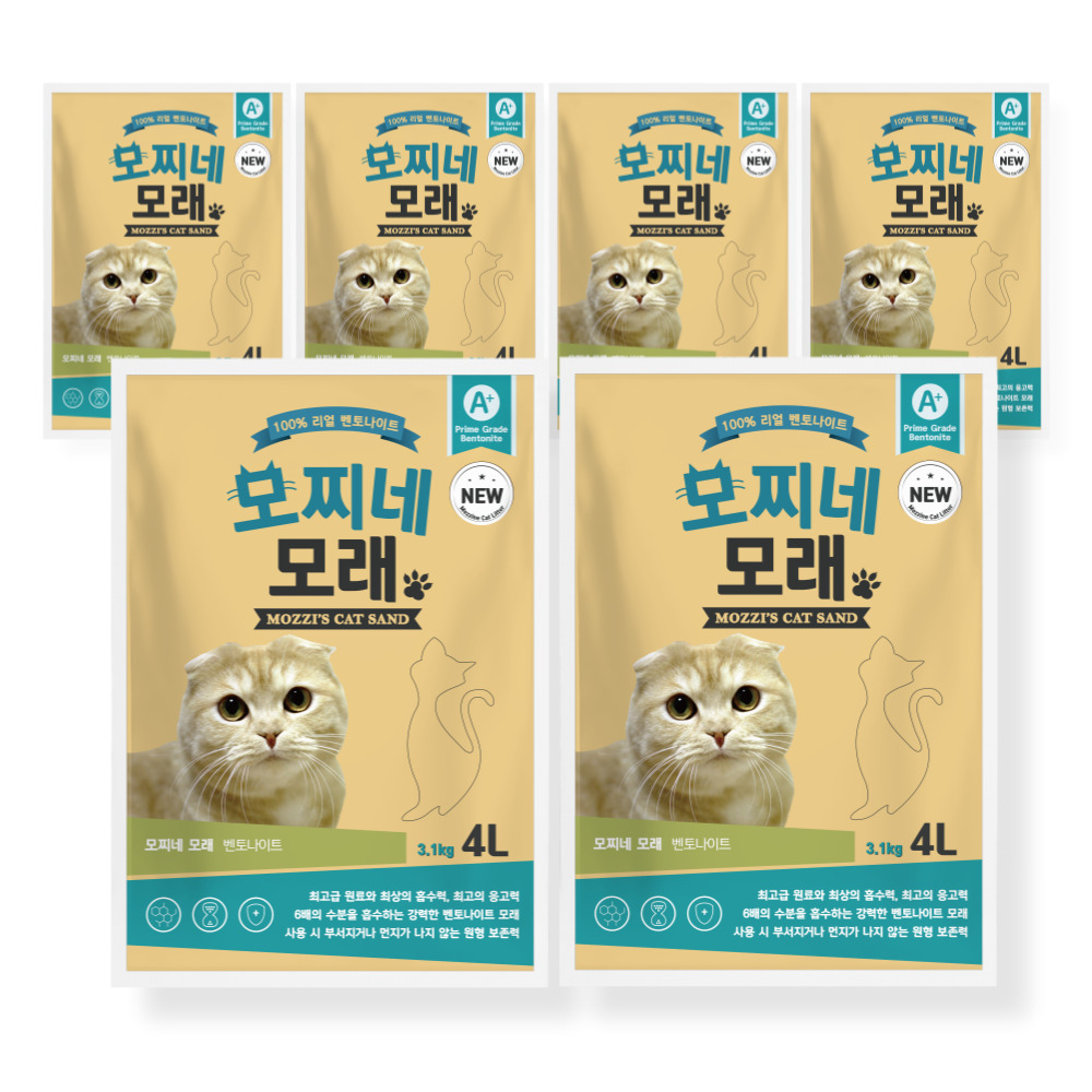 모찌네 고양이모래 무향, 4L, 6개