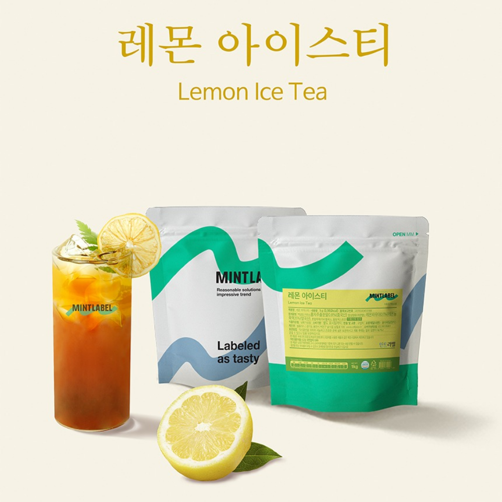 민트라벨 레몬 아이스티 파우더 대용량 1kg x12개(1박스) - 상세 이미지 2