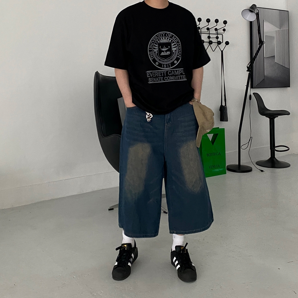 남자롱기장반바지 남자버뮤다팬츠 남성와이드반바지 - 상세 이미지 5