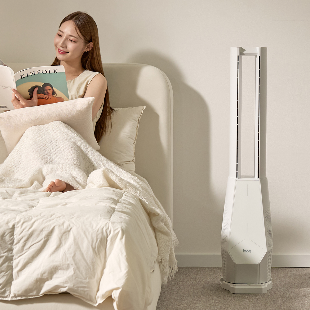 이노크아든 BLDC 날개없는선풍기 무드등 발터치 가정용 저소음 선풍기 IA-FNH3000