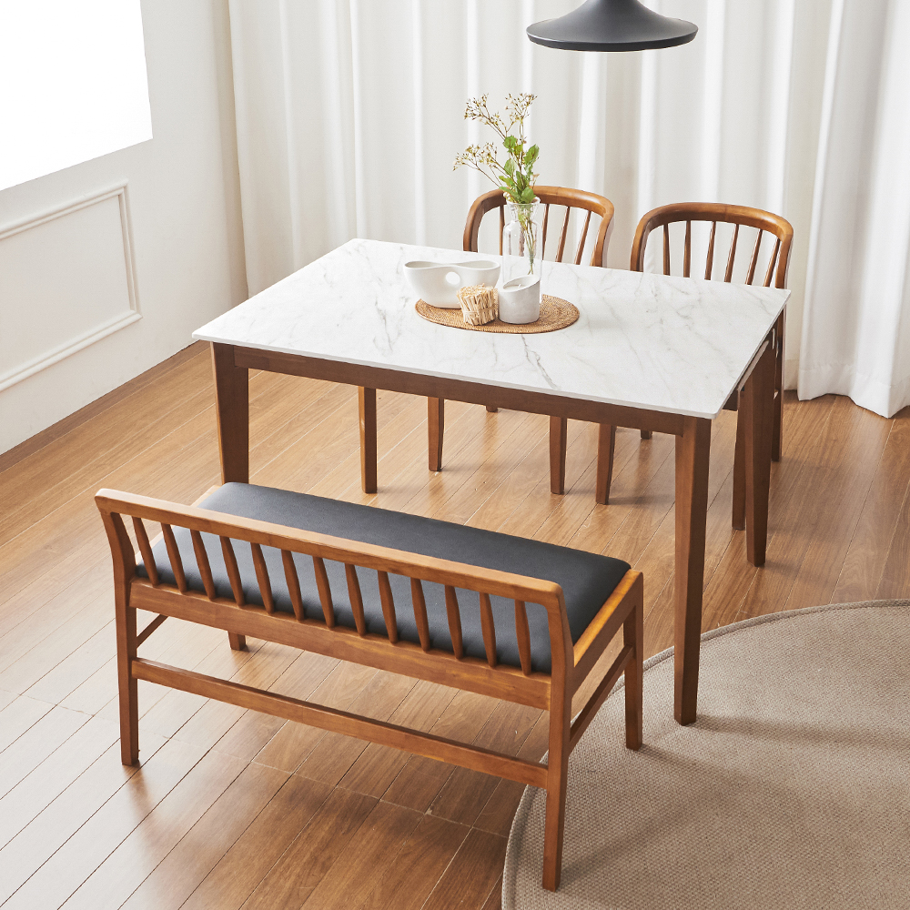 디아즈 12T 포셀린 통세라믹 테이블 1200 원목 식탁 테이블 4인용