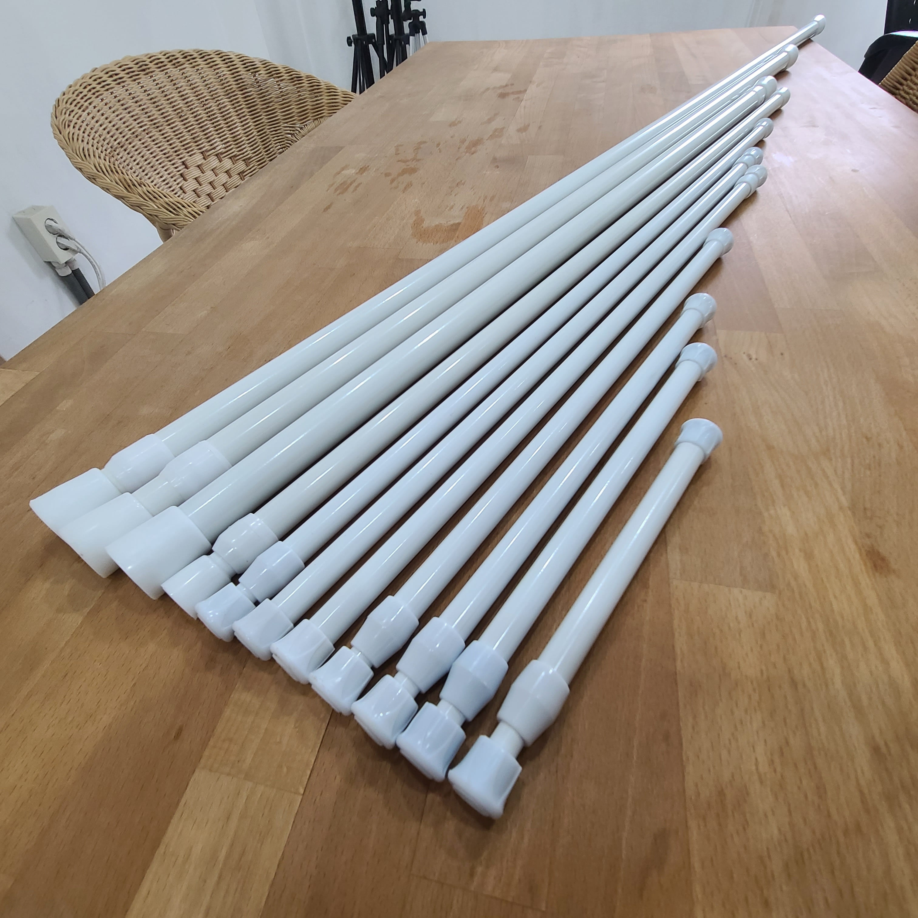 DIY 압축봉 커튼봉 길이조절 수납 정리 40-70cm 블랙