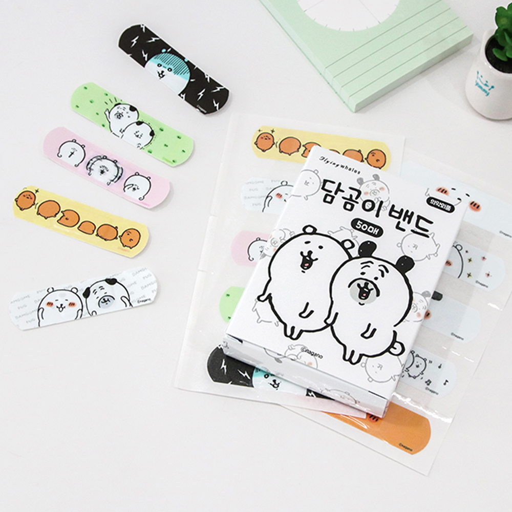 담곰이 밴드 50매 표준형 농담곰 퍼그씨 일회용 반창고 나가노 캐릭터 굿즈 - 상품 이미지