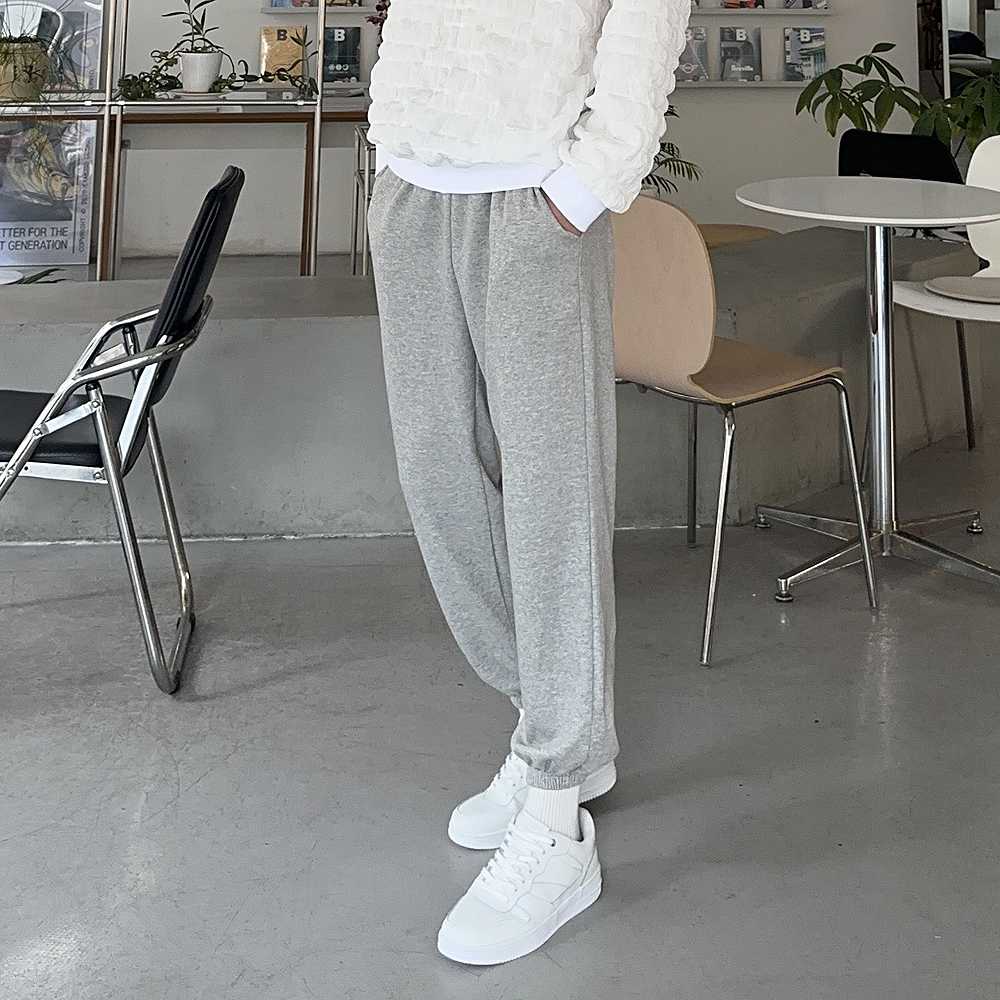 남자 조거팬츠 밴딩 트레이닝 면 바지 남자 와이드팬츠 - 상세 이미지 3