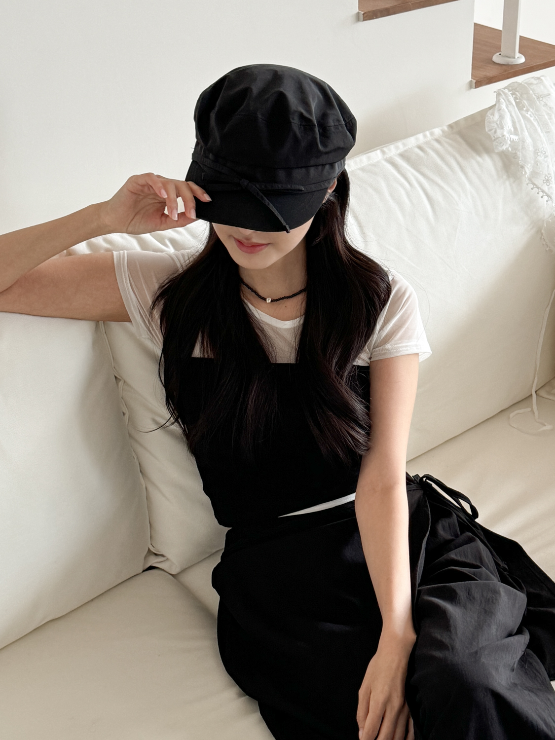 코티 리본 방수 장마 마도로스 헌팅캡 베레모 모자 3color 상세 이미지 24