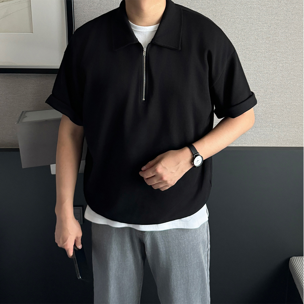 피케티셔츠 어깨넓어보이는반팔 남자반팔맨투맨 - 상세 이미지 2