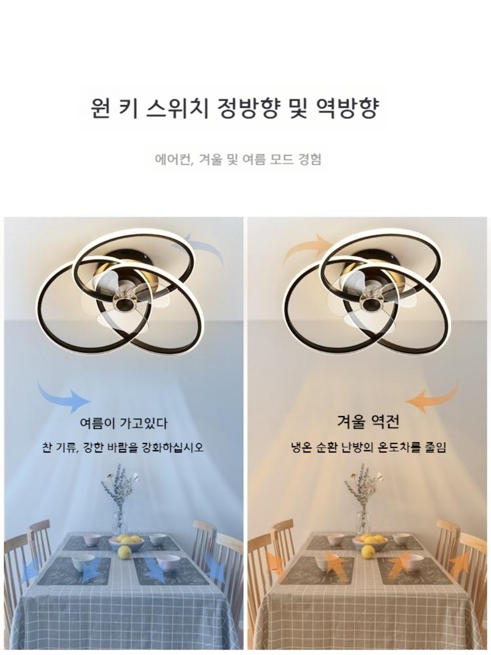 LED 천장선풍기 침실 거실실링팬 여름 인테리어 - 상세 이미지 5