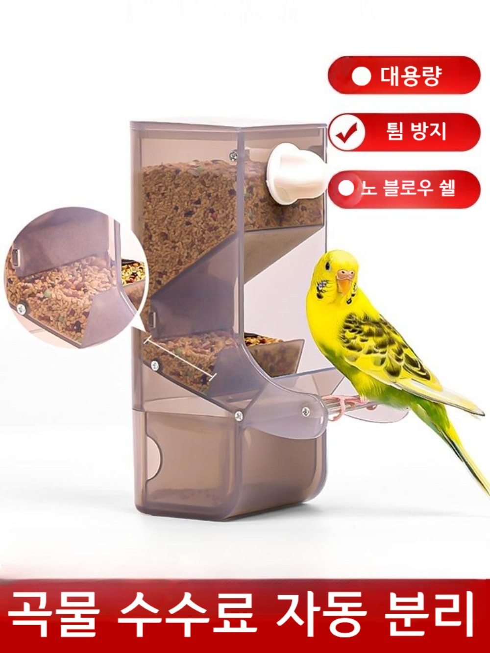 조류 자동 모이통 모이배분기 앵무새 먹이관리 - 상세 이미지 2