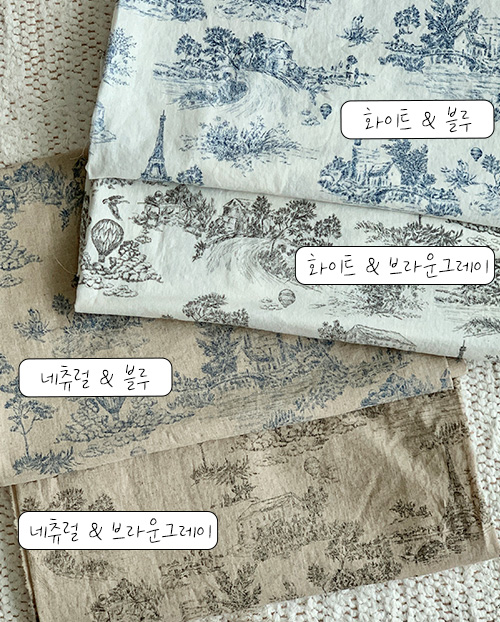 더블유패브릭 프렌치 워싱처리 15수 대폭 린넨천 원단 빈티지 뜨왈 앞치마 커튼 천가게 - 상세 이미지 2
