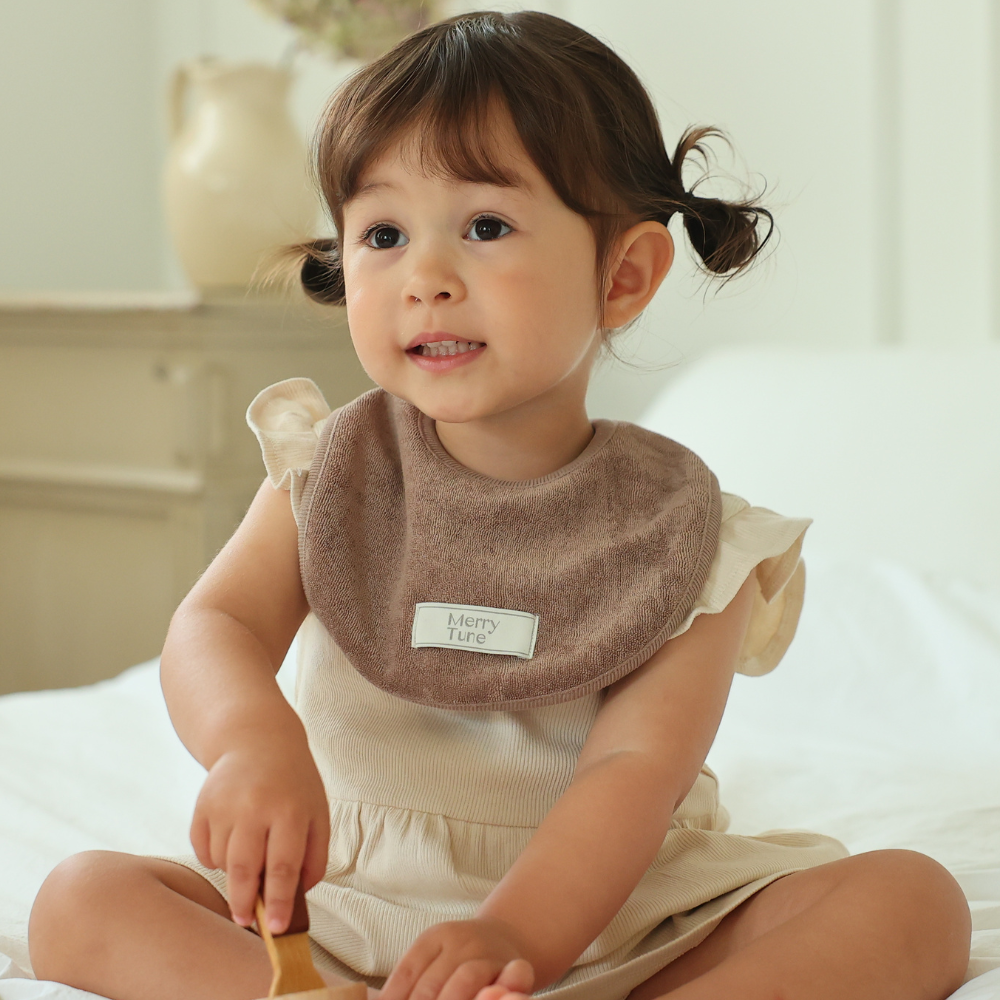 메리튠 에센셜 양면 테리 신생아 아기 이유식 턱받이 침받이 스카프빕