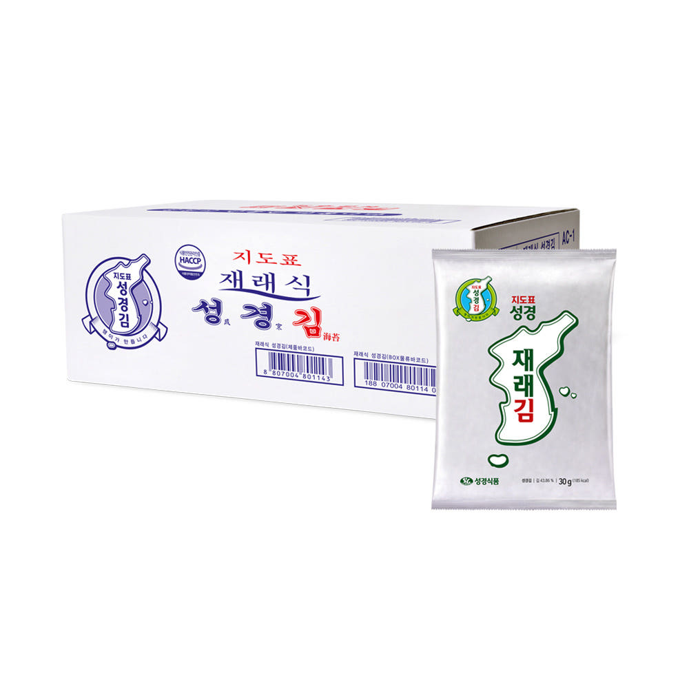 주식회사 성경식품 지도표 성경김 재래 전장김 조미 구운 김 30g 20개