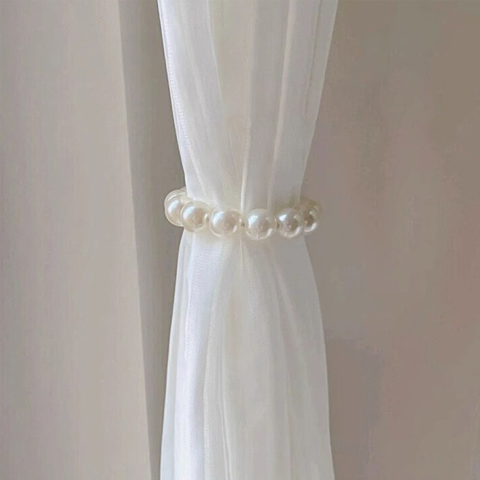 1+1 마그네틱 진주 큐빅 커튼 타이백 스트랩 고정끈