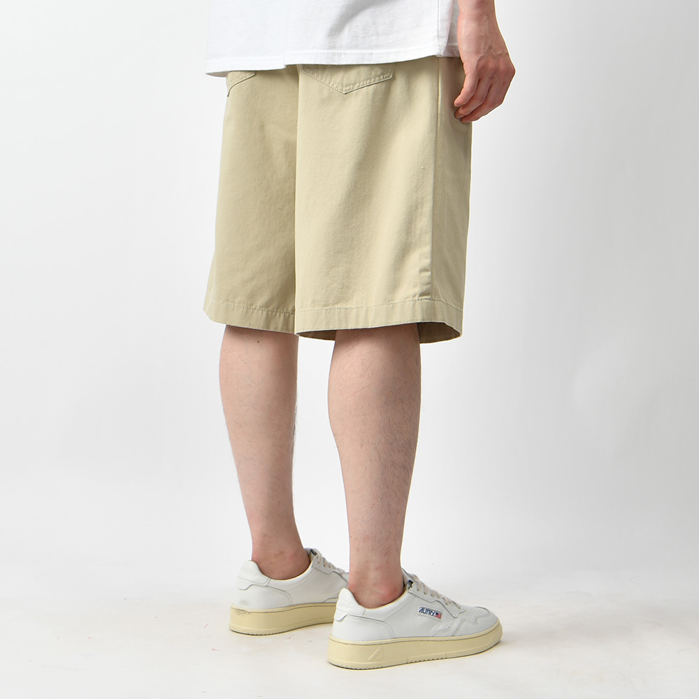 남자 반바지 버뮤다 여름 핀턱 와이드 국내생산 베이지 면 6부 바지 - 상세 이미지 5