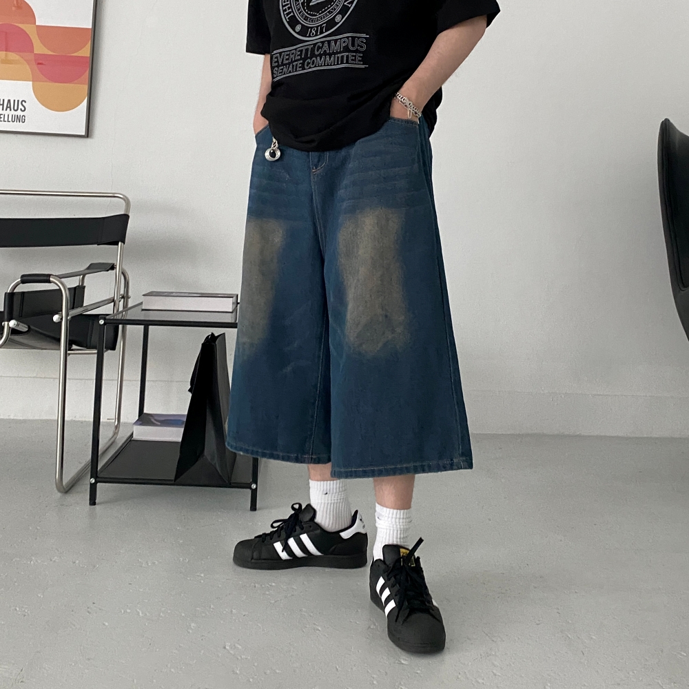 남자롱기장반바지 남자버뮤다팬츠 남성와이드반바지 - 상세 이미지 2