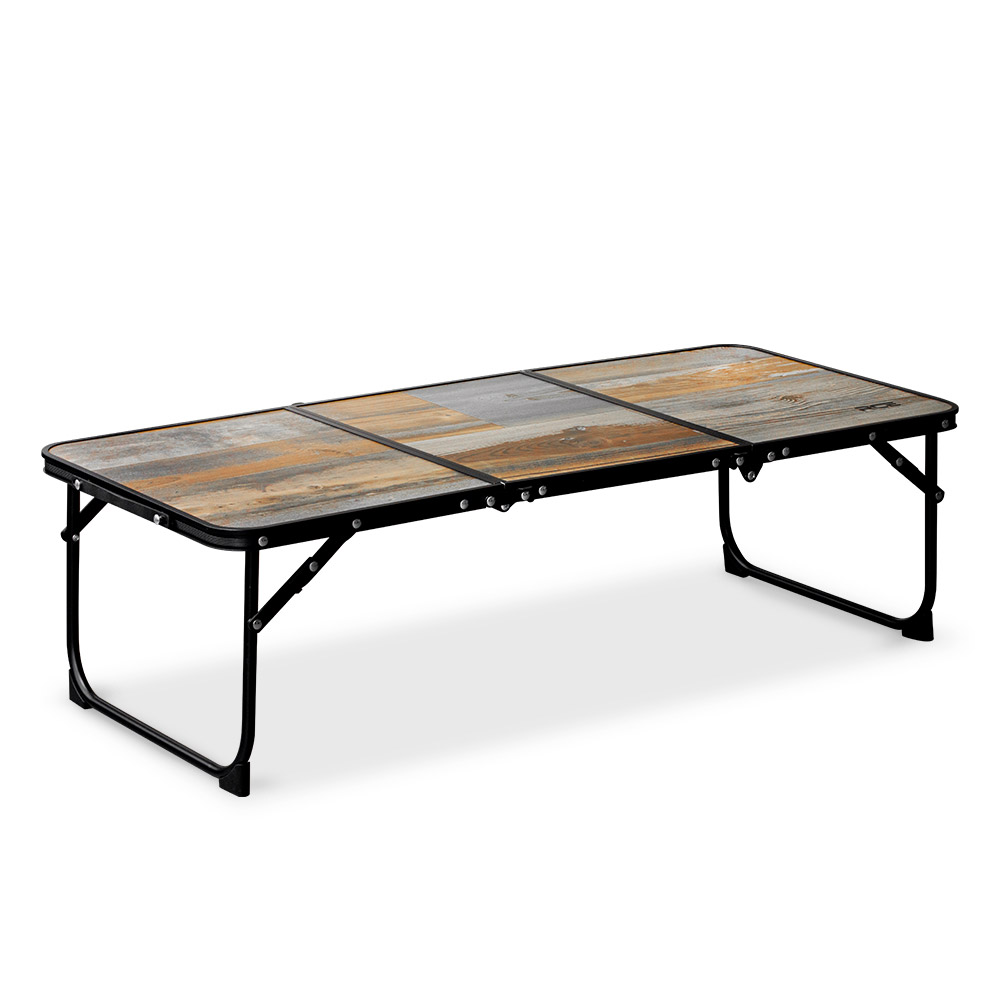 로티캠프 캠핑 테이블 원액션 접이식 미니 피크닉 경량 좌식 휴대용 다크우드