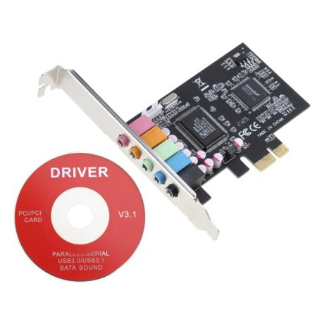 PCIe 사운드 카드 어댑터 5.1 로우 프로파일 브래킷이 있는 Windows 7용 내부 사운드 카드 3D 스테레오 오디오 카드 CMI8738 Dropship... 