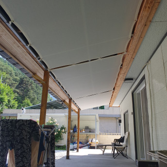 그늘애 국산 썬쉐이드 차광막 그늘막 타프 사각 3m x 4m, 베이지