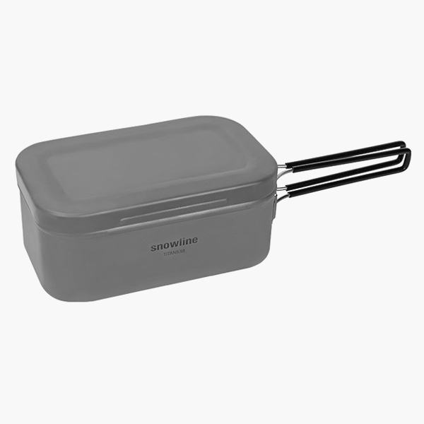 스노우라인 티타늄 손잡이 사각 반합 L 찜망 파우치 세트 백패킹 경량