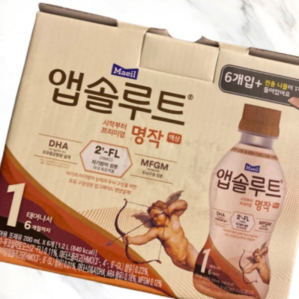 매일유업 앱솔루트 프리미엄 명작 액상분유0개월-6개월 200MLx6입 : 지쿠맨