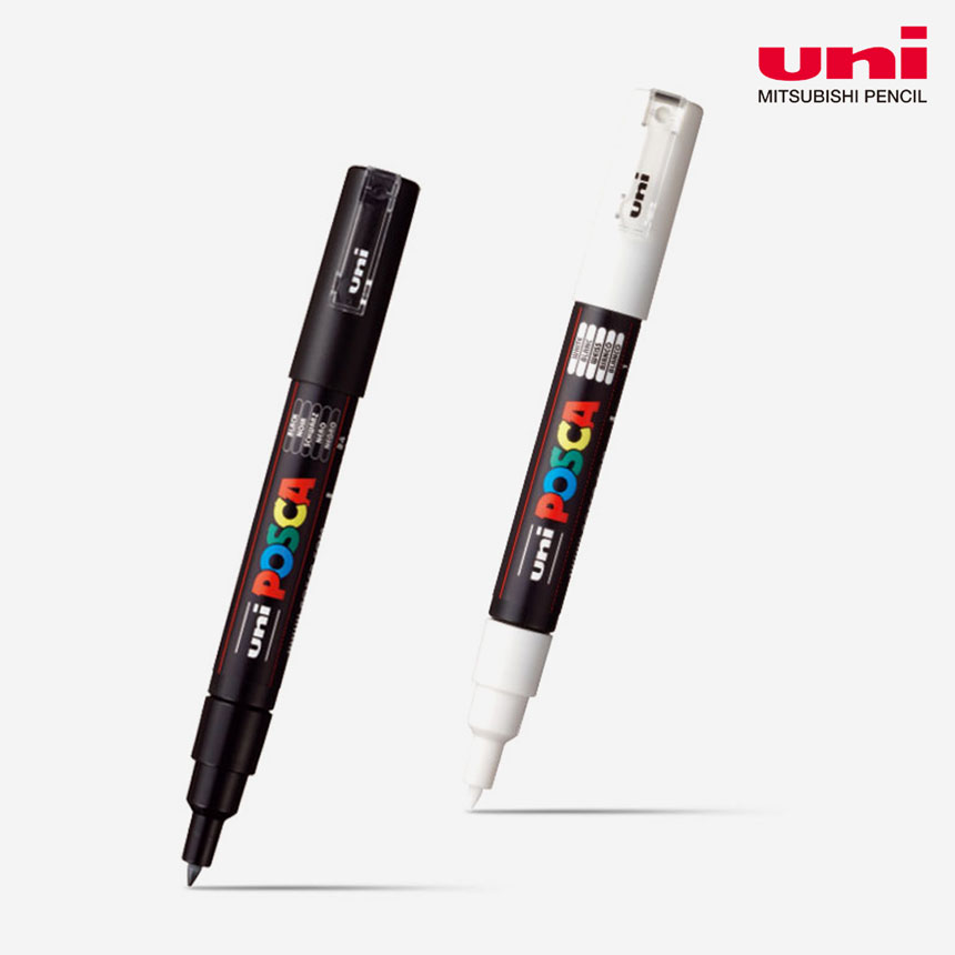 유니 포스카마카 페인트 화이트 보드 아크릴마카 패브릭 윈도우 마커펜 1M