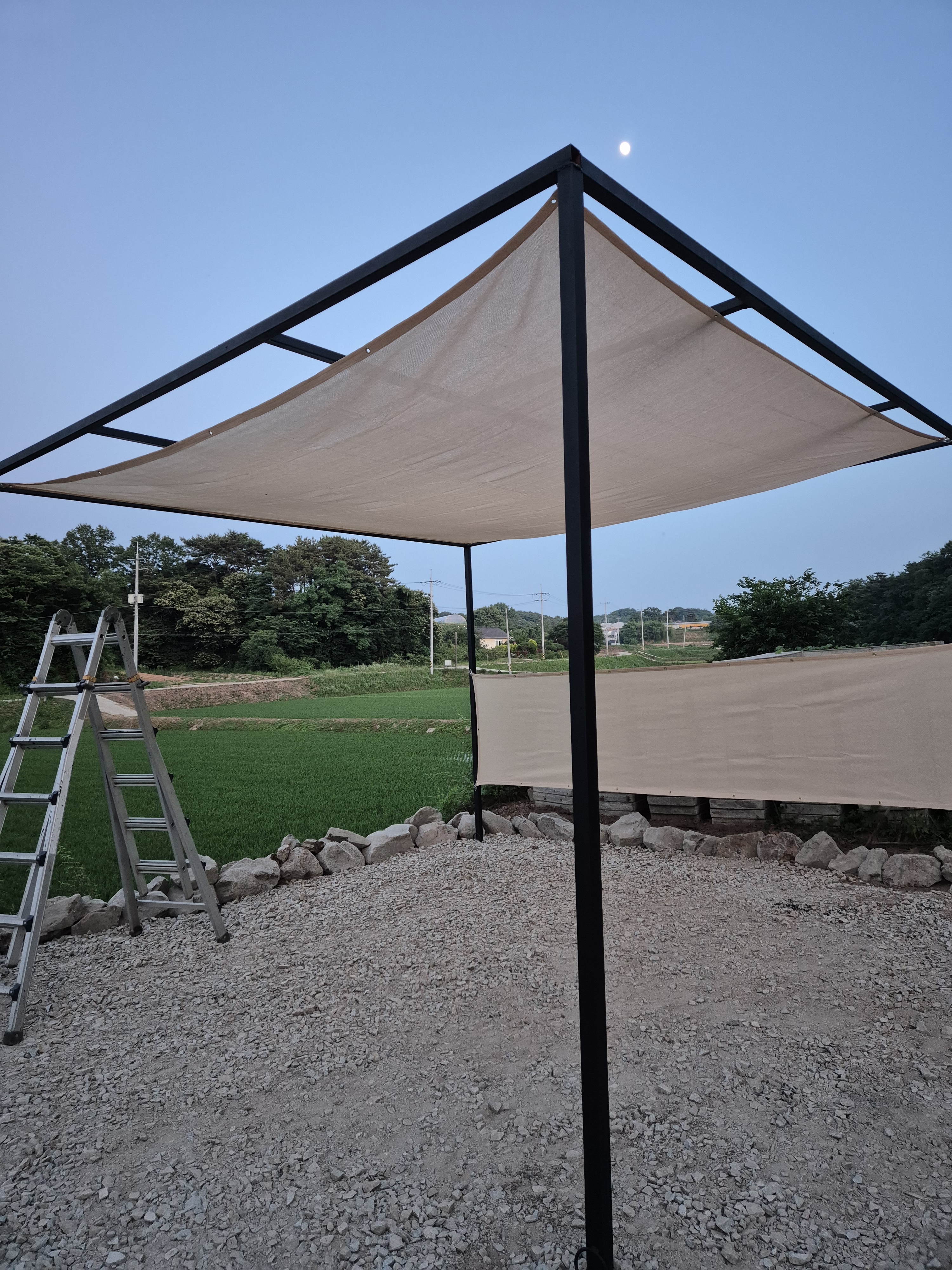 그늘애 국산 썬쉐이드 차광막 그늘막 타프 사각 2m x 2m, 베이지