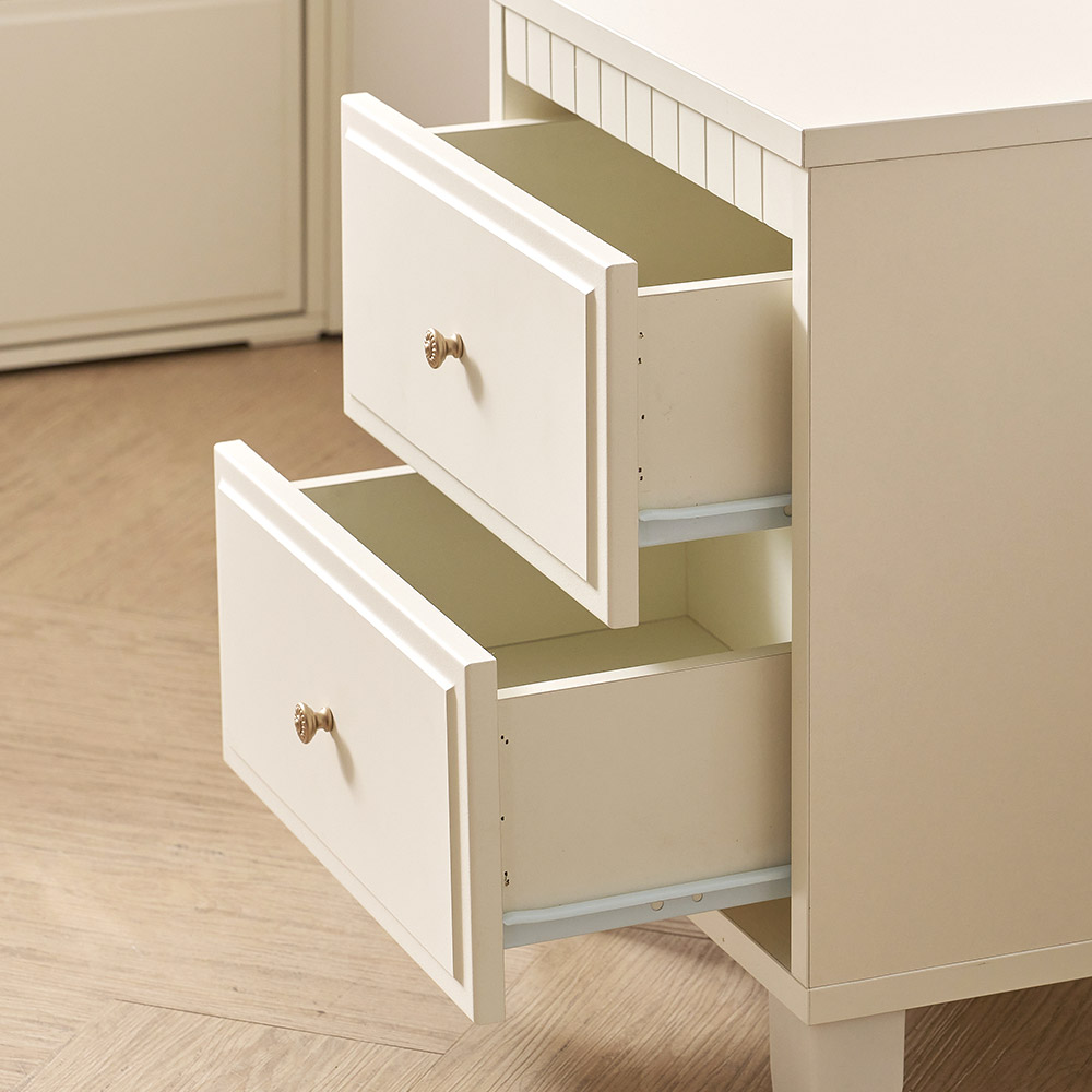 미카엘 2단 서랍 침대 옆 협탁 아이보리