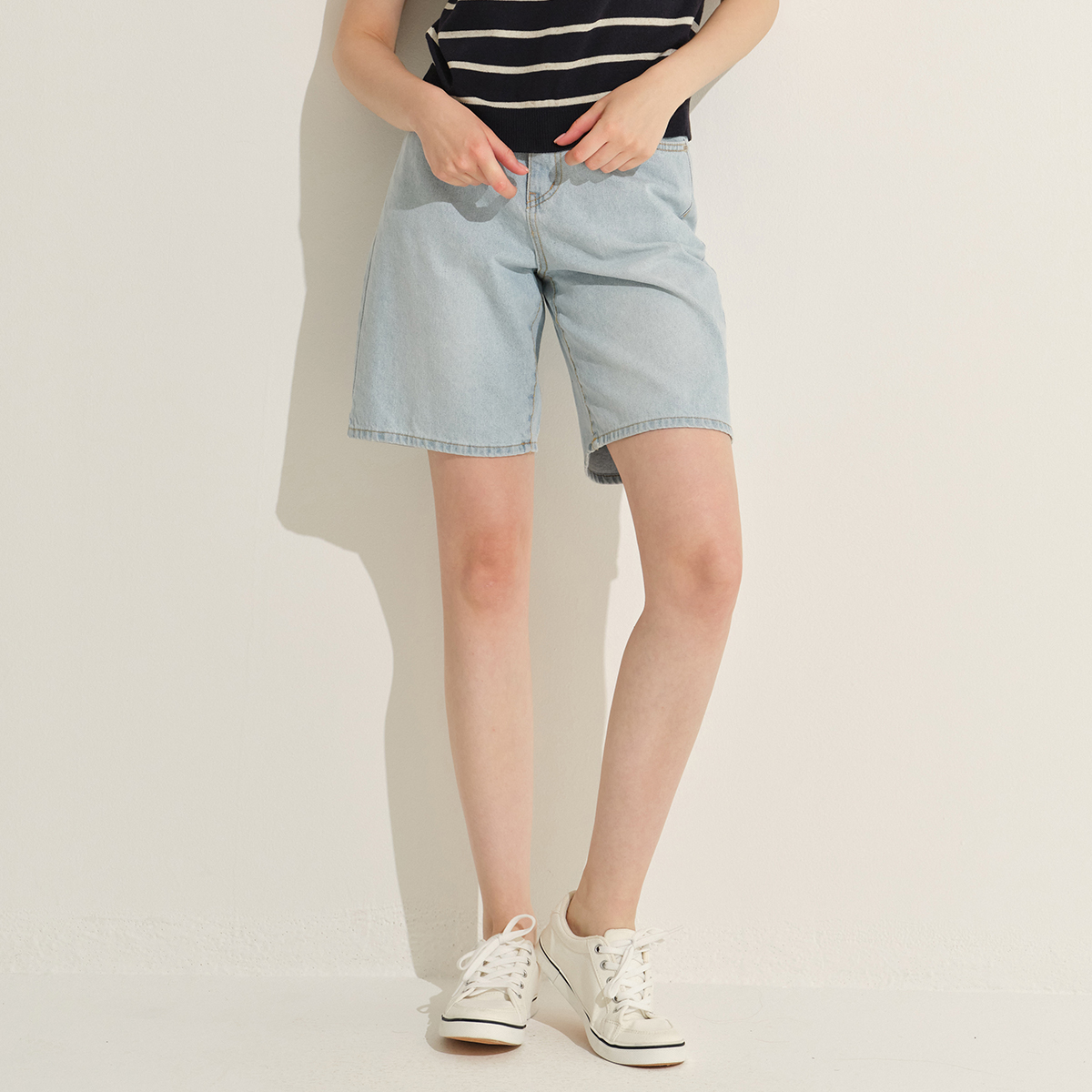 [한정수량] 예시카 썸머 데일리 뒷밴딩 데님 반바지 YI6DP202 - 상세 이미지 2