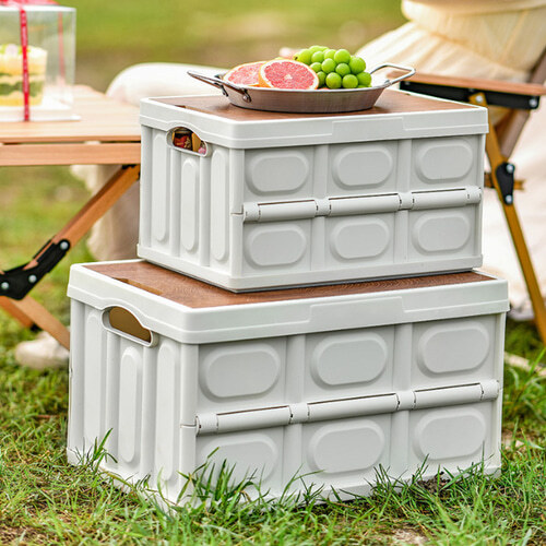 캠핑 접이식폴딩박스 (나무상판포함) 수납정리함 30L,55L 두종류