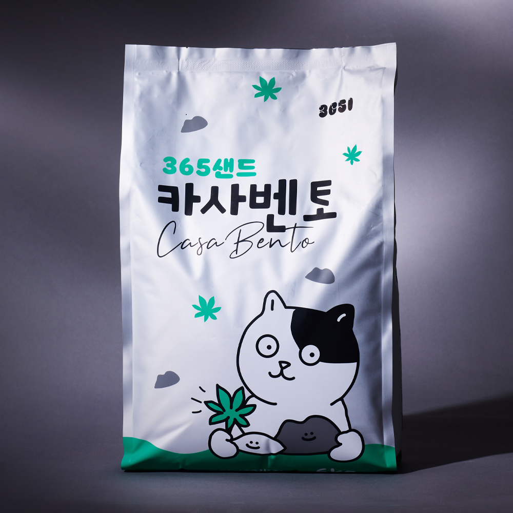 3651 365샌드 카사바 벤토나이트 카사벤토 고양이 모래 6kg X 2개(1박스)
