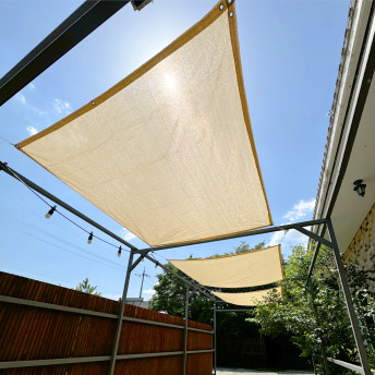 그늘애 국산 썬쉐이드 차광막 그늘막 타프 사각 3m x 4m, 베이지