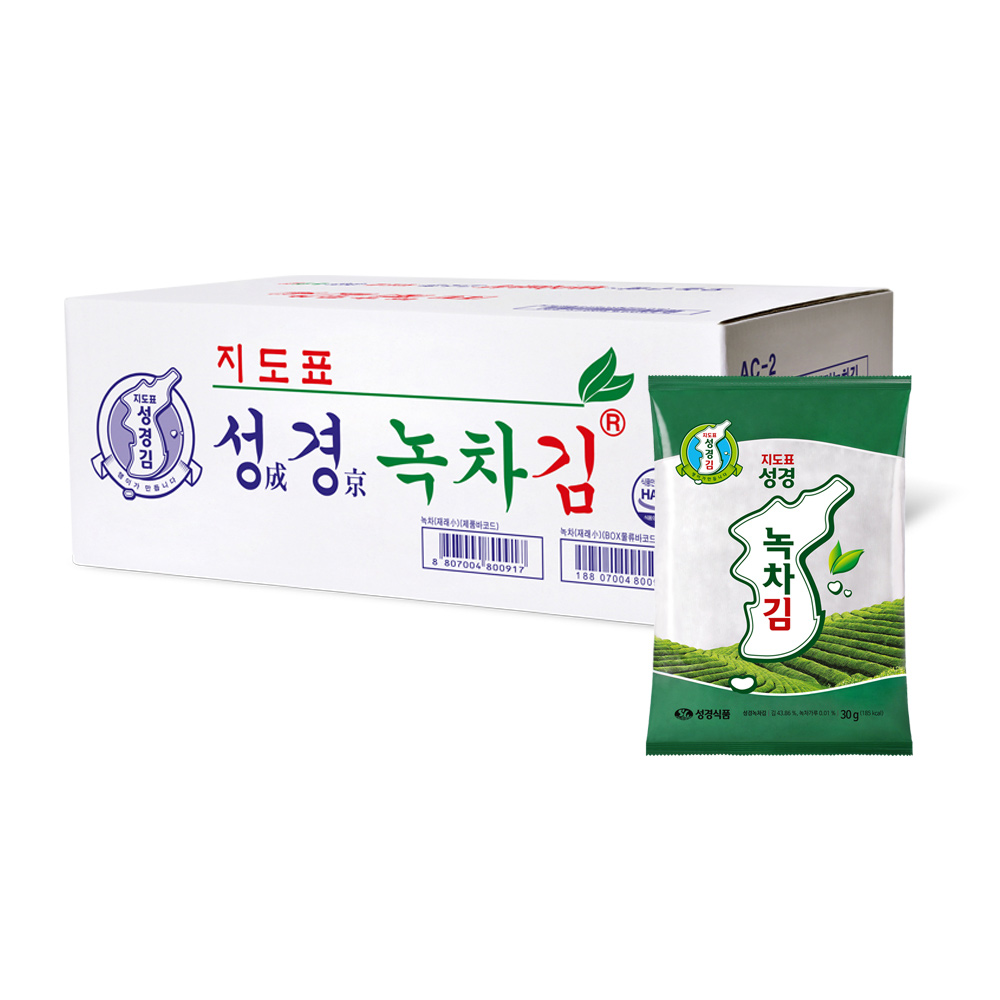 [성경김본사] 지도표 잘라먹는 녹차 전장김 30g, 20개 - 상품 이미지