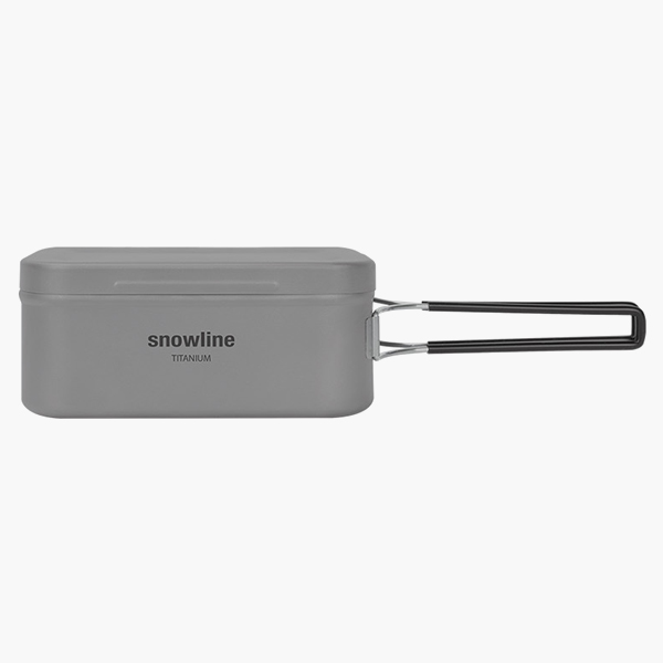 스노우라인 티타늄 손잡이 사각 반합 L 찜망 파우치 세트 백패킹 경량