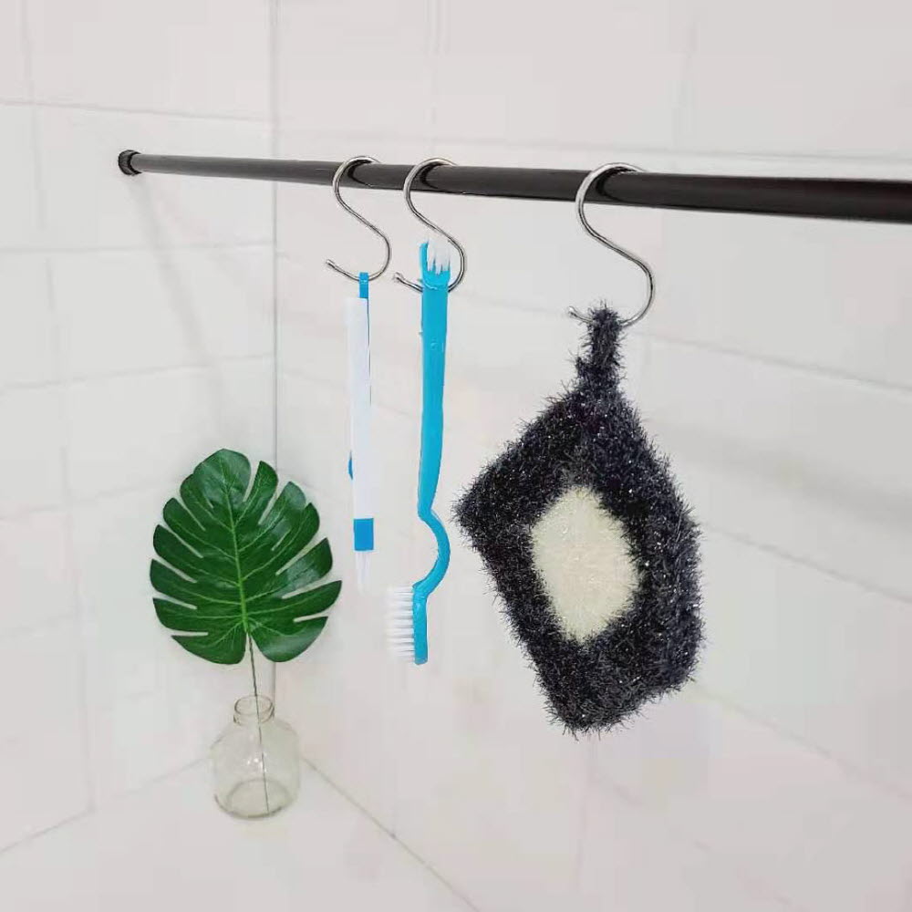 DIY 압축봉 커튼봉 길이조절 수납 정리 40-70cm 블랙