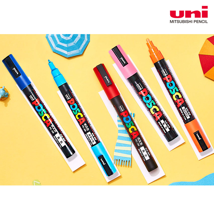 유니 포스카 마카 페인트 아크릴펜 마커펜 화이트 패브릭 마카 윈도우 3M