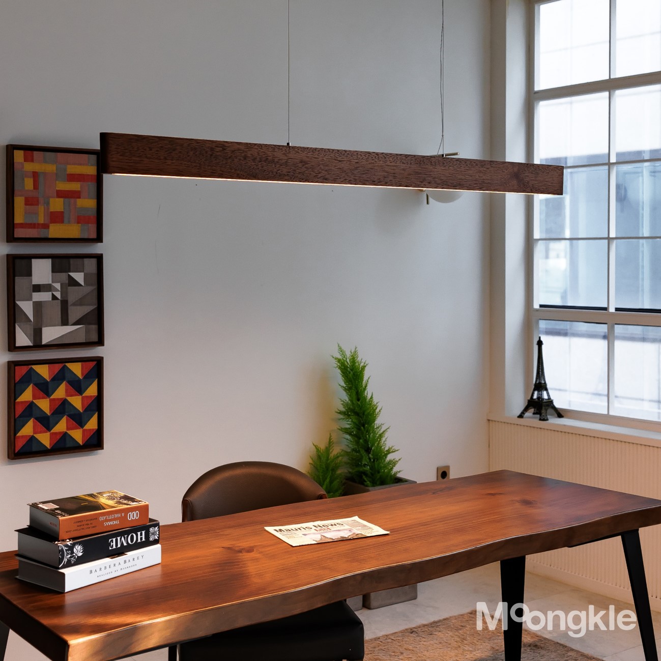 뭉클 리니어 6인 식탁 조명 원목 펜던트 조명 1500